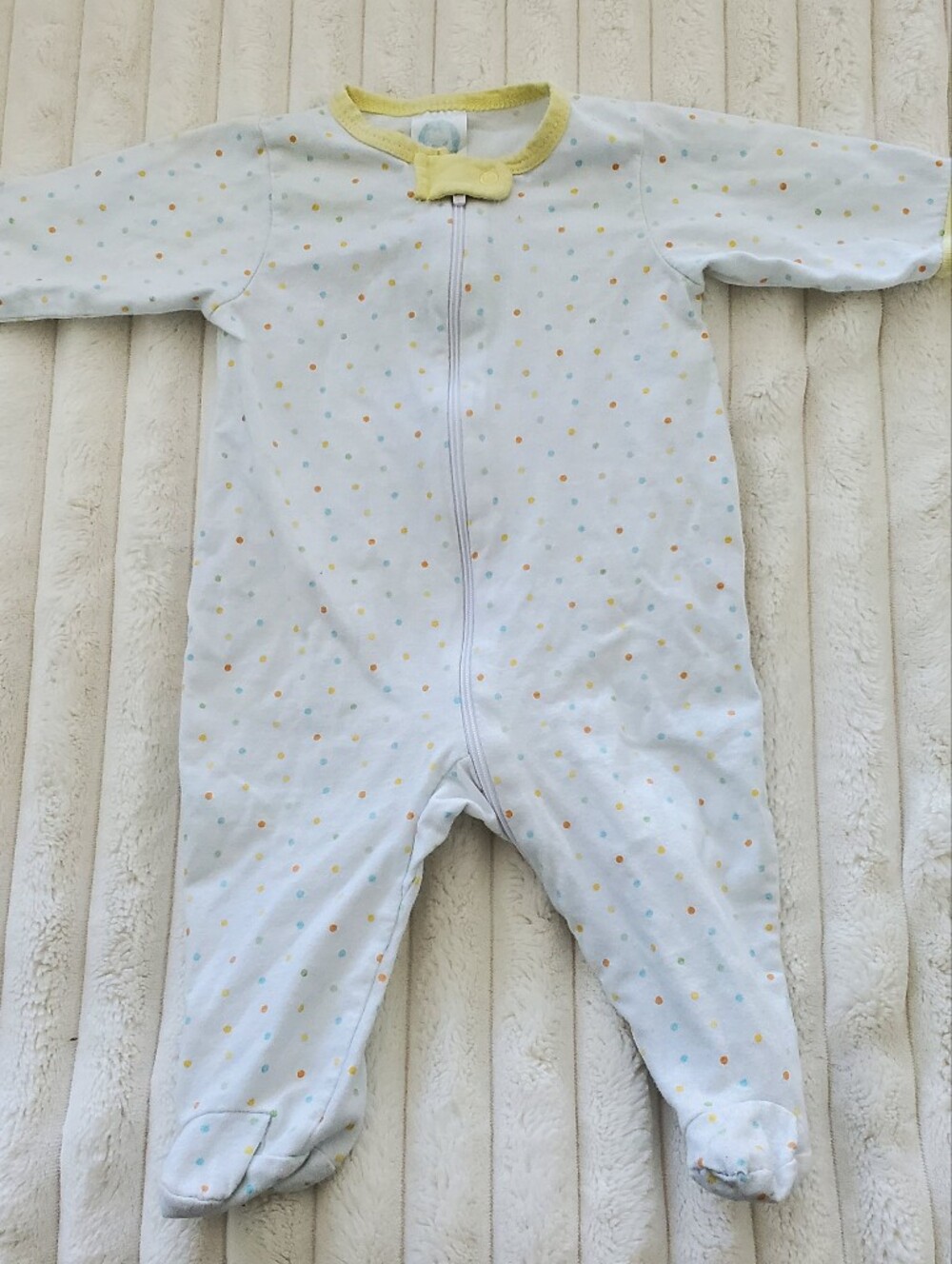 Gerber Polka Dot Baby Zip Footed Sleeper Onesie